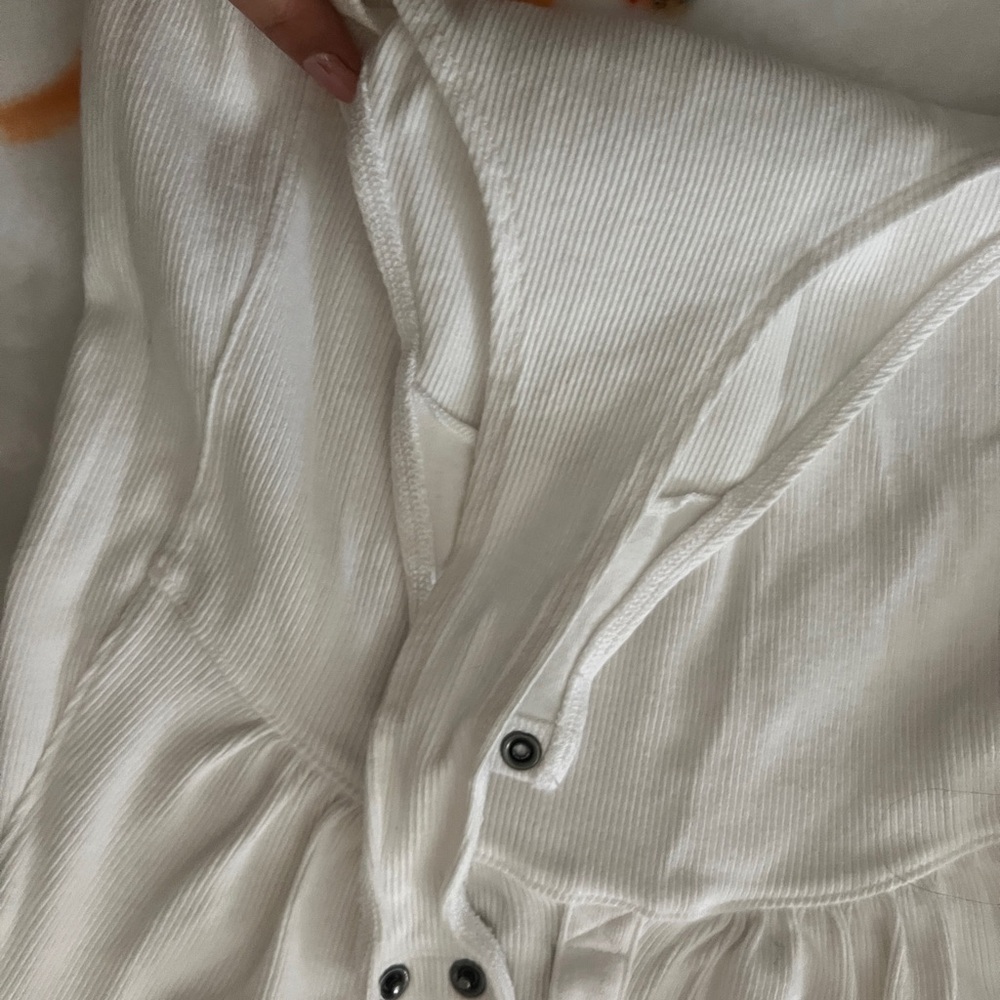 White Ribbed Button-Front Top - Picture 6 of 6